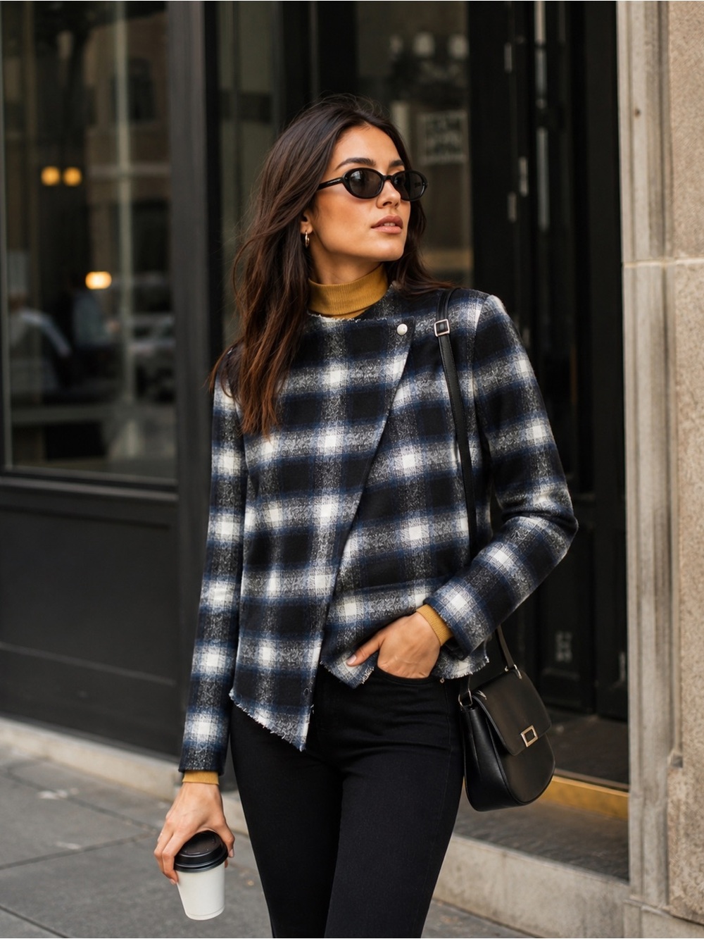BB Dakota Quinn Lightweight Moto Check Jacket S